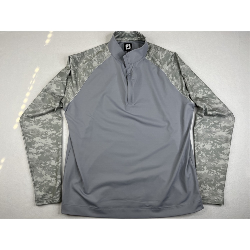 FootJoy Camo Color Block MIdlayer Pullover Mens Size Medium Grey Infiniti Logo
